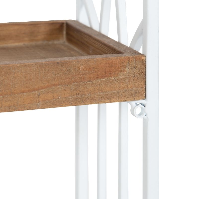Kate and Laurel Castille Rectangle Wood Accent Shelf, 20x7x22, White and Rustic Brown, 5 of 12