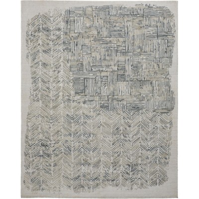 Elias Modern Abstract Green/Blue/Ivory Area Rug