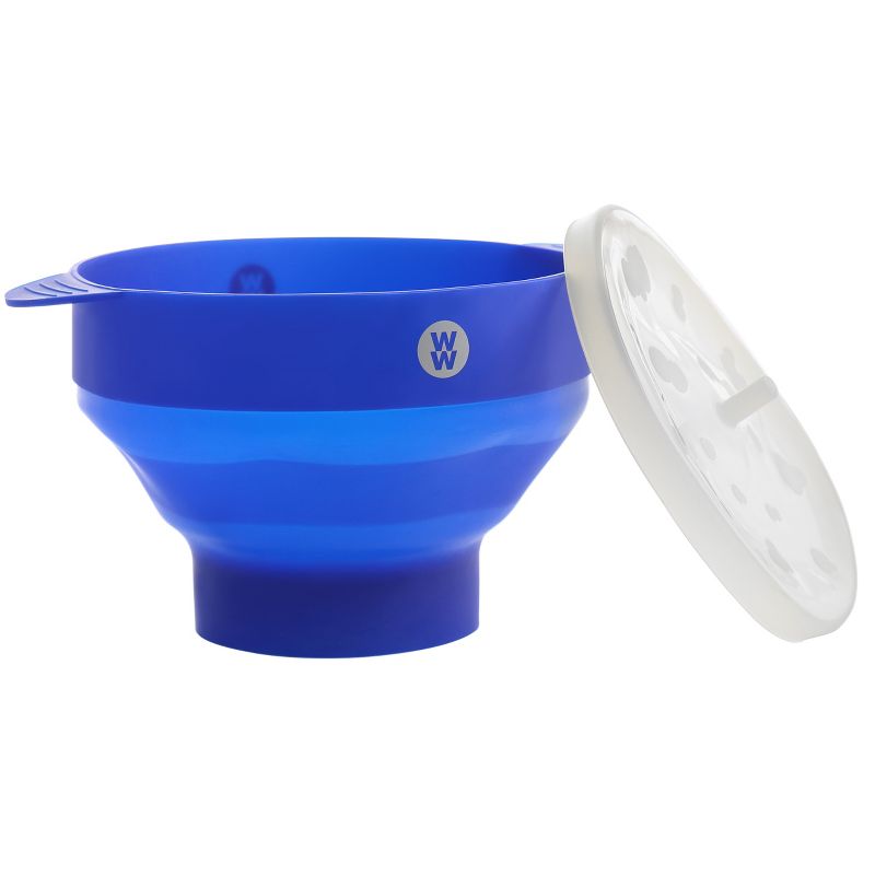 WW Healthy Kitchen 2 Piece Silicone Microwave Popcorn Popper in Blue, 1 of 6