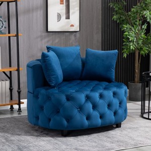 CAVINAS 40.6" Wide Modern Barrel Accent Chair for Living Room, Upholstered Leisure Sofa Chair - 1 of 4