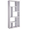 TOAOTBNBO Contemporary Bookcase with 9 Open Compartments, Vertical Bookshelves with Storage Cabinet, Display Book Shelf for Living Room, White - 2 of 4