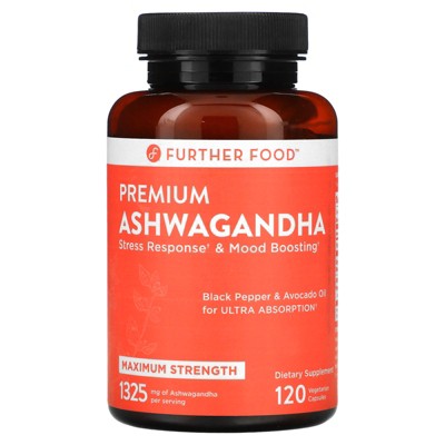 Further Food Premium Ashwagandha, Maximum Strength, 662.5 mg, 120 Vegetarian Capsules