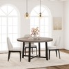 Industrial Farmhouse 47" Round Dining Table,Wooden Top with Rustic Finish, Seats 4-6 Comfortably for Kitchen & Dining Room - 3 of 4