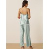 cheibear Women's Satin Cowl Neck Cami Top with Long Pant PJ Loungewear Silky Pajama Set - 4 of 4