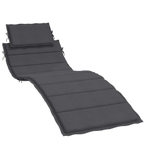 vidaXL Sun Lounger Cushion Sunbed Seating Pad Outdoor Patio Garden Fabric - Melange Anthracite - 1 of 4