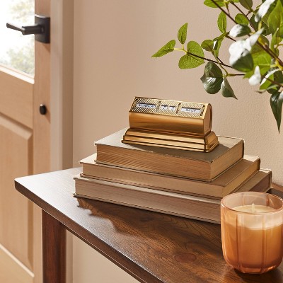 Brass Perpetual Desktop Calendar Antique Finish - Hearth &#38; Hand&#8482; with Magnolia