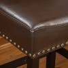 Set of 2 Louigi 30" Barstool Brown - Christopher Knight Home: Bronze Studs, Upholstered, Wood Legs - 4 of 4