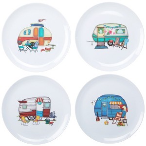 The Lakeside Collection Set of 4 Melamine Camper Dinner Plates - 1 of 2