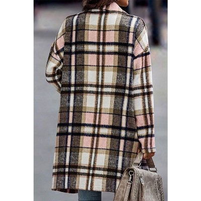 Plaid Button Up Lapel Jacket