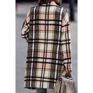 Plaid Button Up Lapel Jacket - 1 of 4