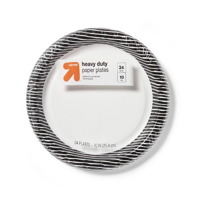 Disposable Dinnerware Plate - Black & White - 34ct - 10.0" - up & up™