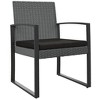vidaXL Garden Dining Chair Set of 2 Black Polypropylene Medium Durable - 2 of 4