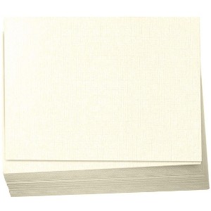 Hamilco 5x7 Ivory Linen Cardstock Paper Blank Index Cards Flat Card Stock 80lb Cover 100 Pack - 1 of 4