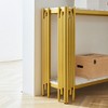 NicBex Console Table with Faux Marbling Shelves,Entryway Table with Adjustable Feet,Modern Couch Table for Living Room,Gold - 3 of 4