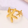 Anna-Kaci Bohemian Gold Shell Starfish Adjustable Rings for Women ummer Ocean Punk Jewelry - 3 of 4