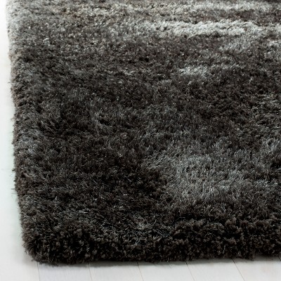 Handmade Supreme Dark Grey Synthetic Shag Rug 8' x 10'