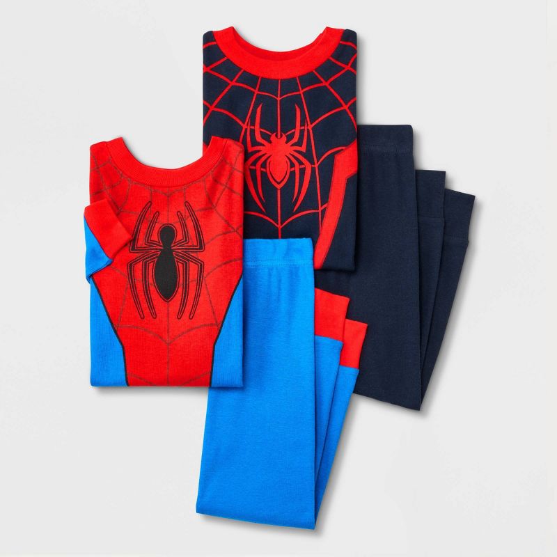 Toddler Boys&#39; 4pc Marvel Spidy Snug Fit Pajama Set - Red, 1 of 4