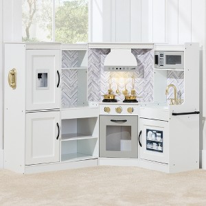 Best Choice Products Pretend Play Corner Kitchen, Interactive Wooden Kids Set w/ Lights & Sounds - 1 of 4