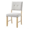 Vynxaria Wooden Dining Chairs Set of 4, Modern Fabric Upholstered Kitchen Side Chairs,Beige+Natural - 2 of 4