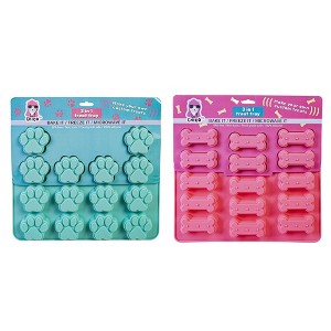 American Pet Supplies Set of 2 Pet Treat Baking Tray- Freeze, Bake, Microwave (Bones & Paws) - 1 of 4