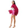 Slickblue Women's Metallic Fringe Bolero Jacket, Long Sleeve Crop Style with Hook Front, Party Layer, Pink, Size S-L - 3 of 4