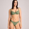 Vitamin A Women's Ribbed Classic Coverage Bikini Bottom - Green - 3 of 3