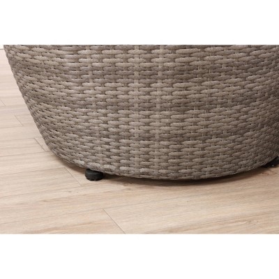 Gray All-Weather Wicker Outdoor Bistro Set with Cushions
