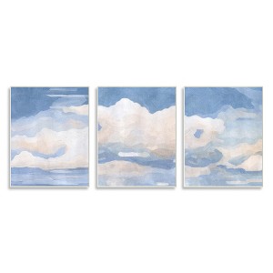 Stupell Industries Sky Blue Cloud Scape Traditional Nature Painting 3pc Wall Plaque Art Set - 1 of 4