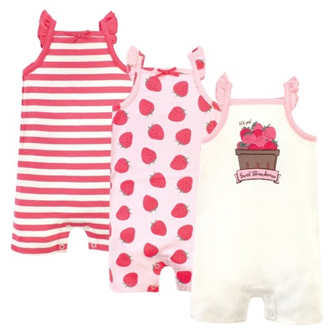 Touched by Nature Organic Cotton Bodysuits, Strawberries - Hudson