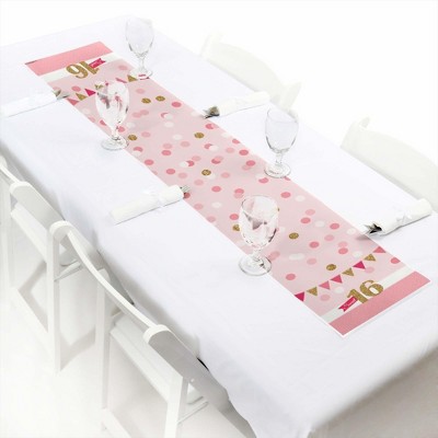 Big Dot of Happiness Sweet 16 - Petite Birthday Party Paper Table Runner - 12 x 60 inches