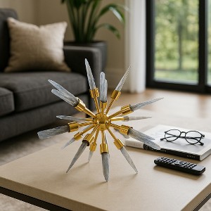 Decorative Crystal Starburst Statue for Home Decor - Stylish Sculpture Accent Perfect for Office, Shelf, and Living Room Decor - 1 of 4
