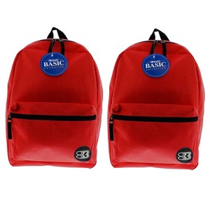 BAZIC Products® Basic Backpack, 16", Red, Pack of 2 - 1 of 4