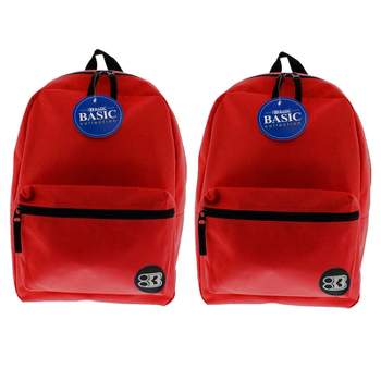 BAZIC Products® Basic Backpack, 16", Red, Pack of 2