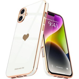 Entronix Case Compatible with iPhone 17 - [Flexible] Luxury Glossy Heart - 1 of 4