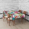 KOVOT Tablecloth Floral 60" x 84" Table Cover for Indoor or Outdoor Summer Spring Fall Flower Design Rectangle Oblong Tablecloth - Blue Pink & Red - 2 of 4
