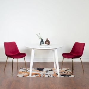 NicBex Round Dining Table Set Morden Kitchen Table for 2 with MDF Tabletop and 2 Velvet Chairs for Home Office - 1 of 4