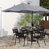 Merrick Lane Evanston Triple Head Umbrella for Patio Use with Top Air Vents, Crank Handle, and Easy Tilt Function - image 3 of 4