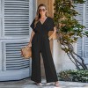 Women's Breezy Crinkled Chiffon Surplice Neckline Wide Leg Jumpsuit - Cupshe - 2 of 4