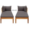 vidaXL Sun Lounger with 1 Armrest Dark Gray Solid Acacia Wood - 2 of 4