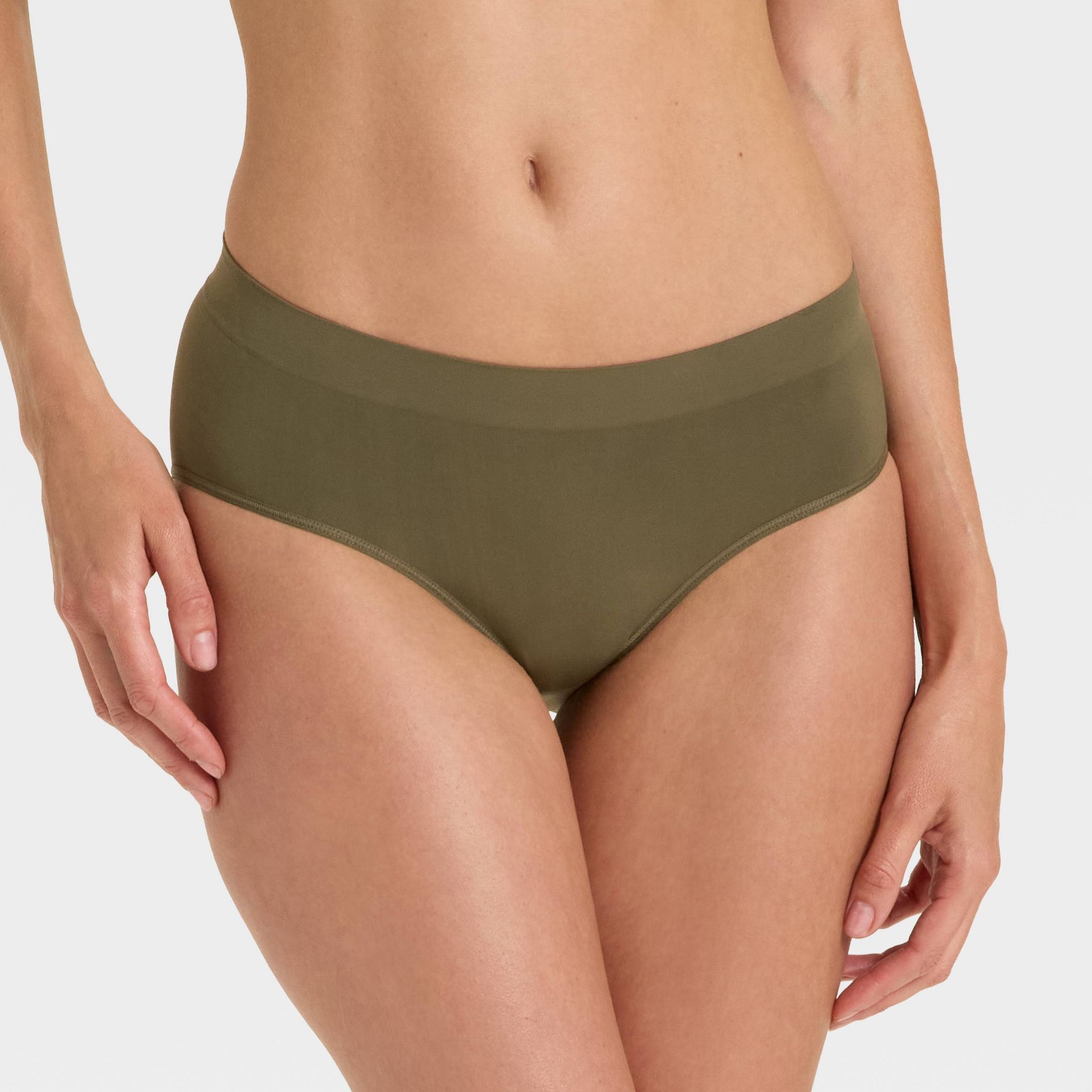 Women's Seamless Hipster Underwear - Auden™ Moss Green M