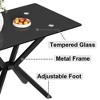 Syemin Rectangle End Table Coffee Table with Tempered Glass Top and Metal Legs for Modern Living Room, Black, 47.24"*27.56"*29.53" - 4 of 4