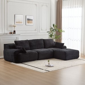 Sapphtopaz Modern Couches for Living Room with Memory Foam Upholstered Sectional Sofa with Corduroy Fabric Deep Loveseat for Living Room - 1 of 4