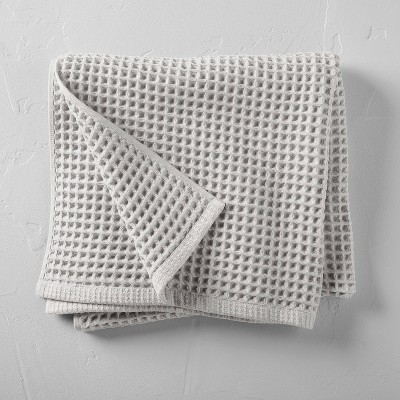 Waffle Bath Towel - Color: light grey