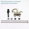 PAGED Bathroom Faucet with 2-Handle and 360 Degree Rotating Spout, 4-Inch Centerset Sink Faucet with Pop-Up Drain and Supply Hoses - 2 of 4