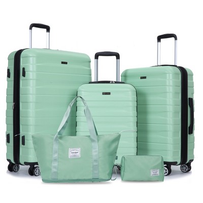 Whisen 5-Piece Set(21/25/29 in.) Luggage Sets Lightweight Suitcase with TSA Lock and Rotating Wheels