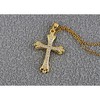 Anna-Kaci Gold Tone Rhinestone Cross Pendant Necklace Ideal for Religious Occasions - Gold-A - 3 of 4