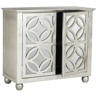 Havana Silver Leaf Transitional Storage Chest with Mirrored Doors