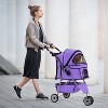 BestMassage Pet Stroller 3/4 Wheels Dog Cat Stroller Jogger Stroller with Removable Liner and Cup Holder Travel Folding Carrier - 2 of 4