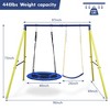 BABYYER Swing Sets for Backyard, Heavy Duty Metal Swing Frame with 1 Saucer and 1 Belt Swing Seat, Supports 440 LBS Outdoor Playground for Kids 3-8 - 4 of 4