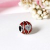 Love Basketball Charm European Bead CZ Red Sterling Silver Ginger Lyne Collection - 2 of 4